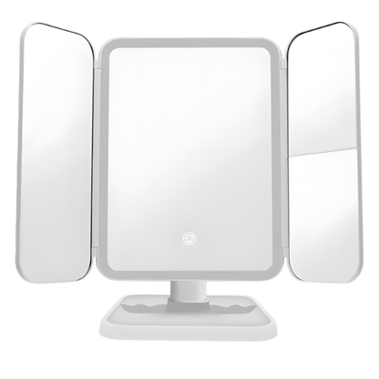 Espejo de maquillaje triple con luces led