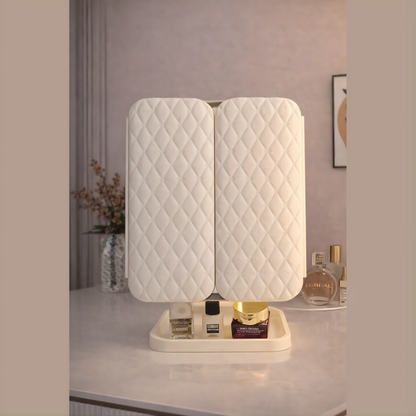 Espejo de maquillaje triple con luces led